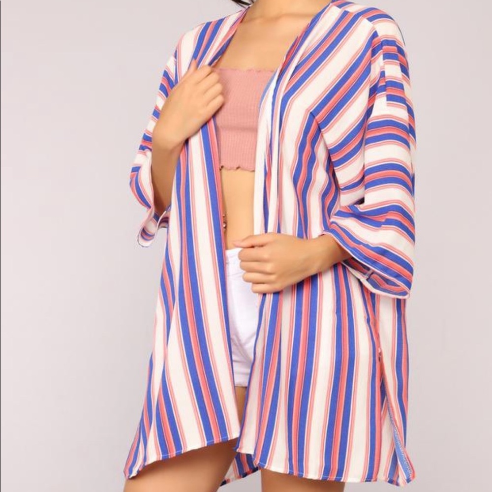 Striped kimono from Fashion Nova.